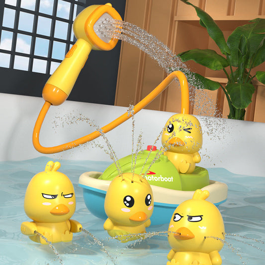 Duck Fountain Bath Toy with Shower Head – Interactive Water Spray Bath Set for Kids