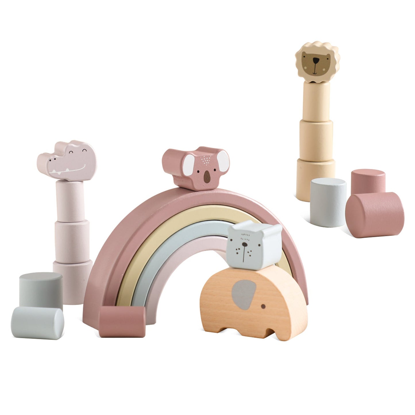 Montessori Elephant Wooden Stacking Blocks – Educational Building Toy – Fine Motor Skills & Creative Play
