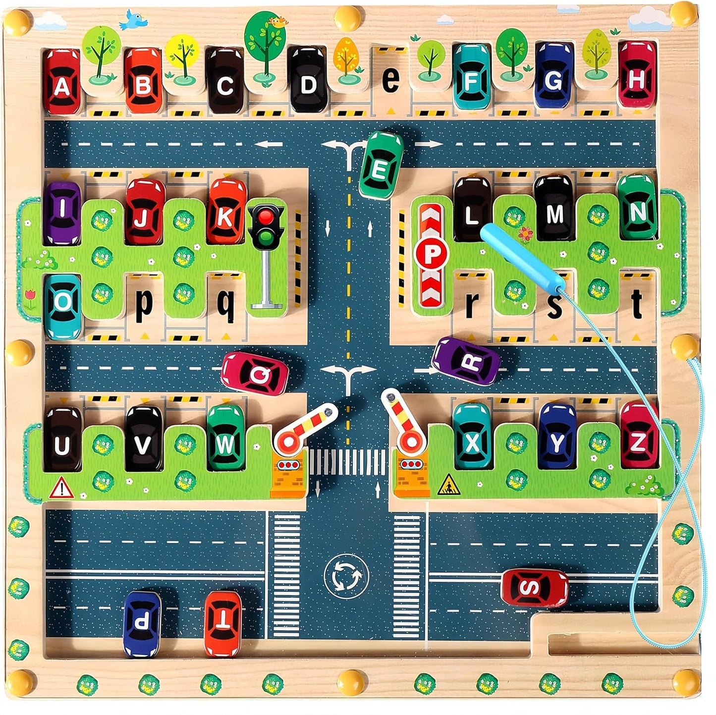 Magnetic Wooden Counting & Sorting Maze – Montessori Colour Learning Toy
