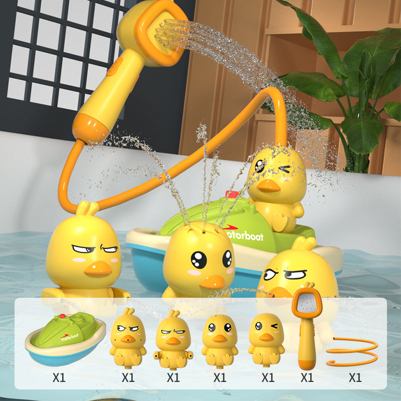 Duck Fountain Bath Toy with Shower Head – Interactive Water Spray Bath Set for Kids