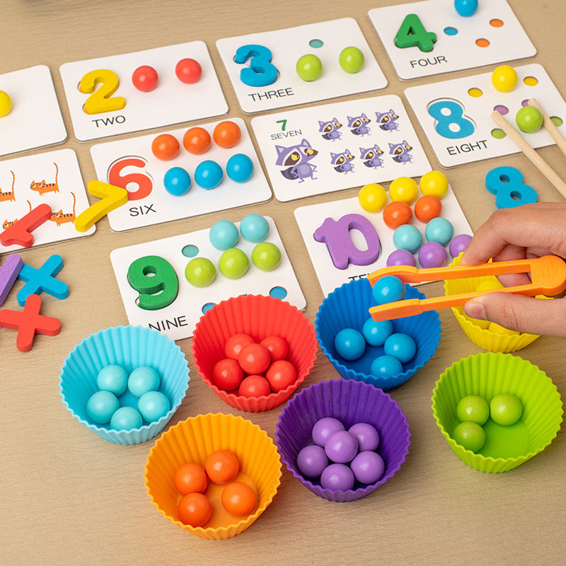 Montessori Wooden Number Learning Game – Maths Counting & Fine Motor Skills Toy