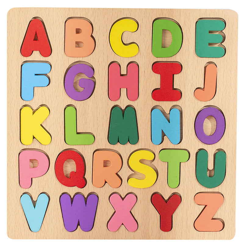 Montessori Wooden Puzzle Set – Alphabet, Numbers & Shapes Learning Toy (2–4 Years)