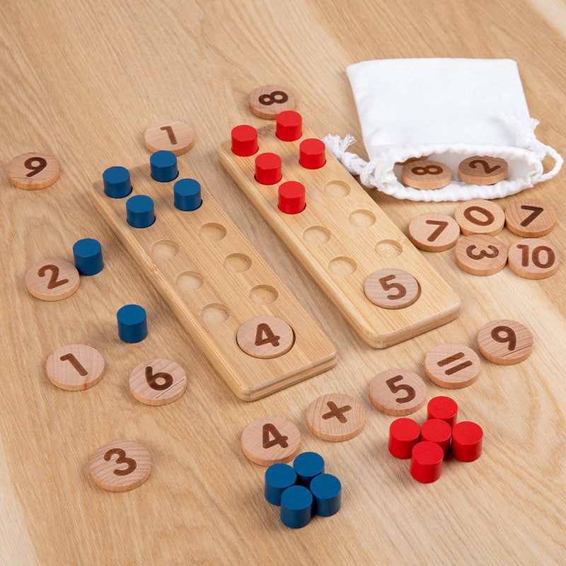 Montessori Maths Learning Board – Wooden Counting & Number Activity Toy