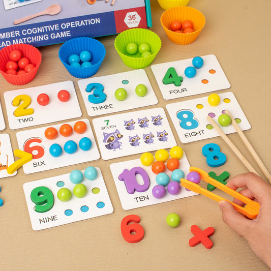 Montessori Wooden Number Learning Game – Maths Counting & Fine Motor Skills Toy