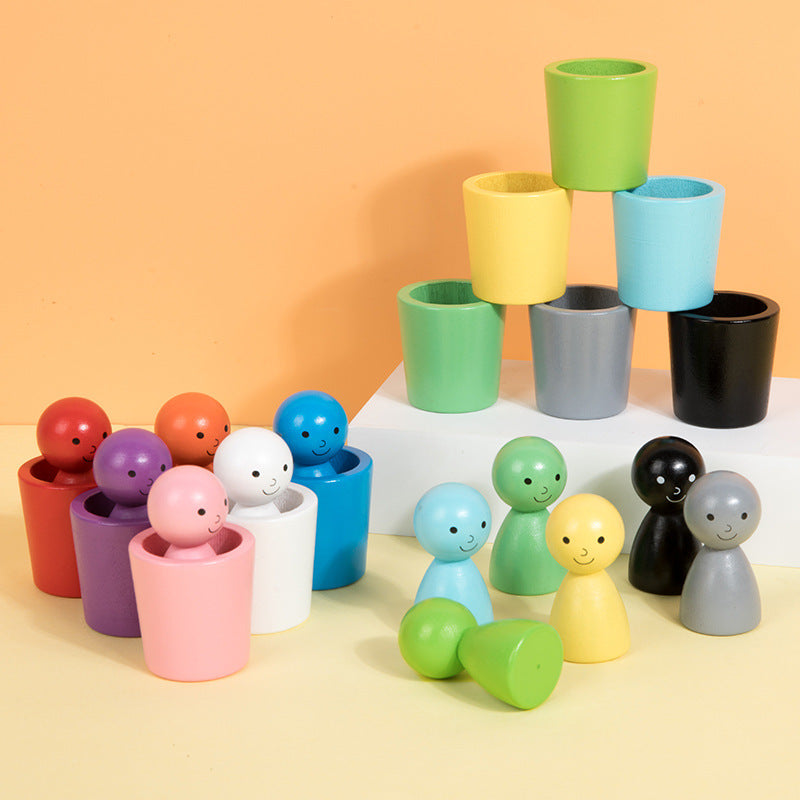 Montessori Wooden Colour Sorting Cups – Early Learning Shape & Colour Matching Toy