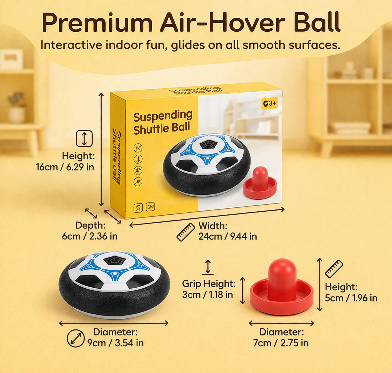 Compact Tabletop Air Hockey Game for Indoor Family Fun