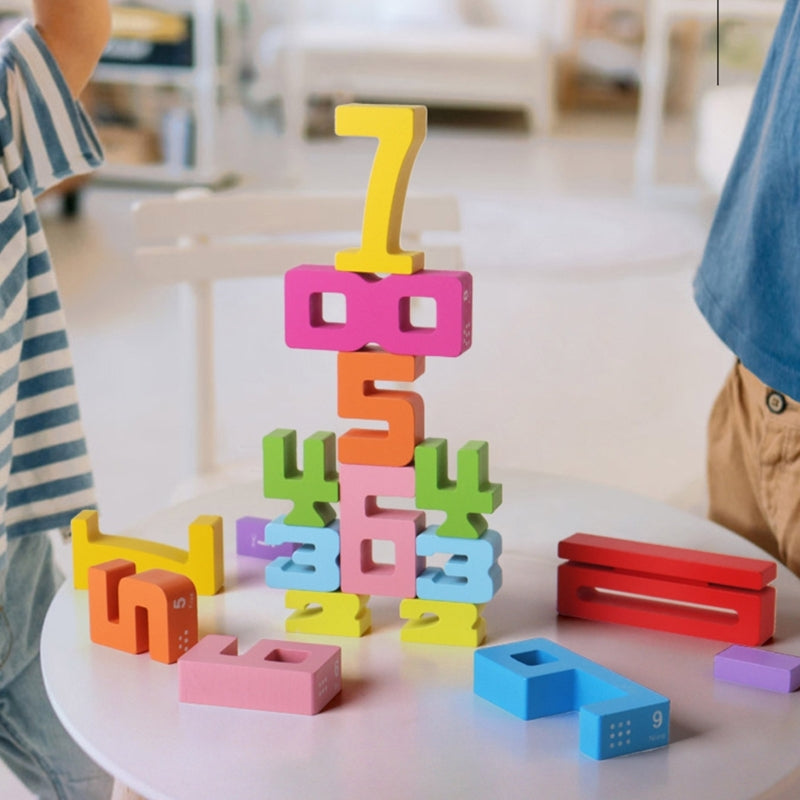 Educational Maths & Number Learning Blocks – Colourful Counting & Stacking Toy for Kids