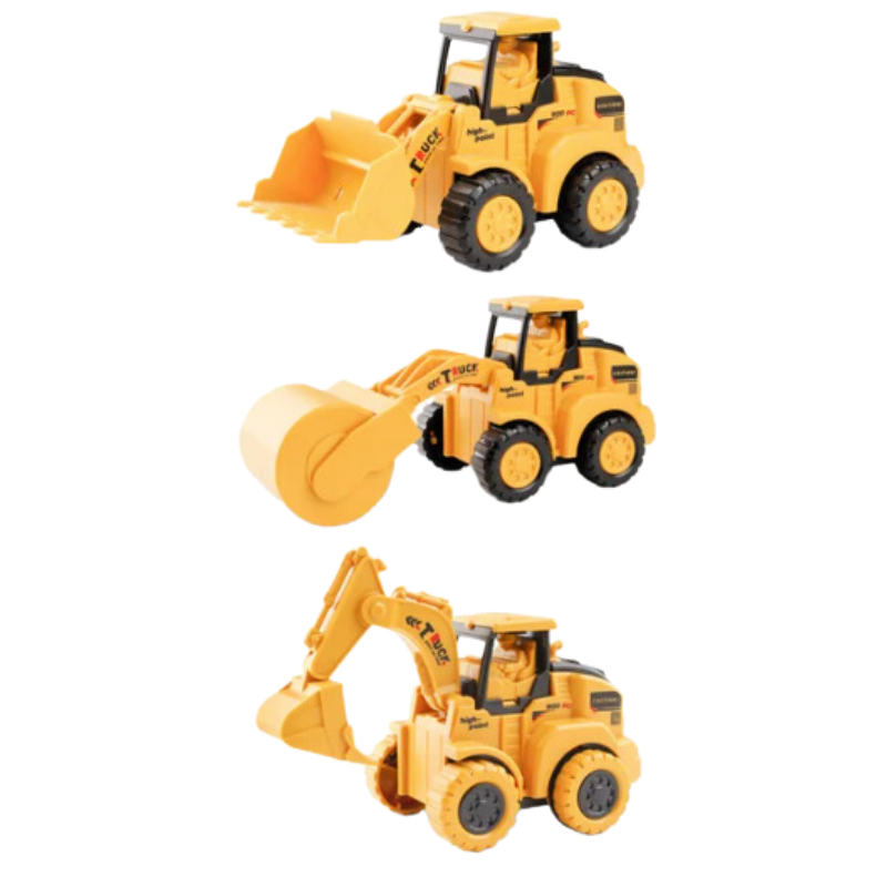 Construction Vehicle Toy Set for Kids – Digger, Loader & Roller Playset