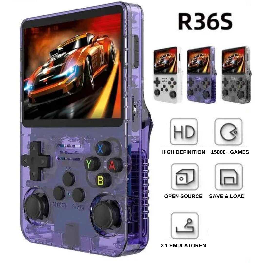 R36S Retro Handheld Game Console – 3.5” IPS Screen, 64GB/128GB Linux Gaming System
