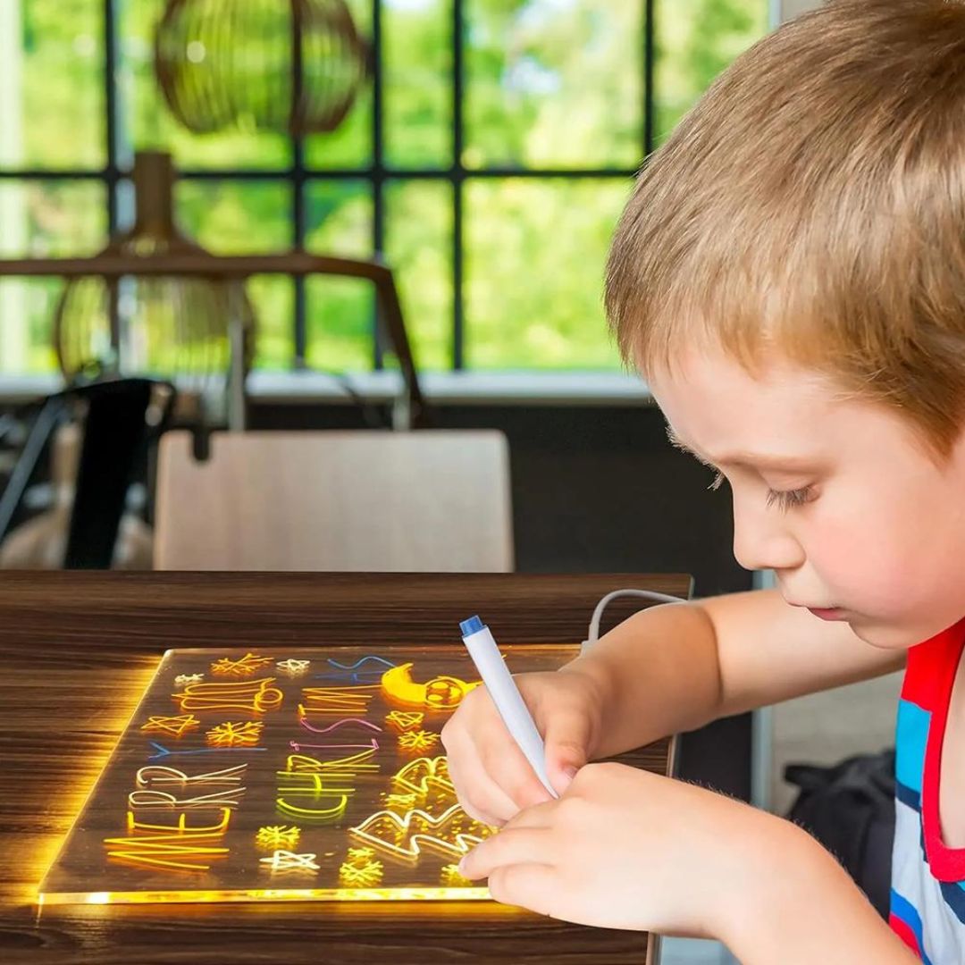 LED Light-Up Drawing Board for Kids – USB Reusable Writing & Art Tablet