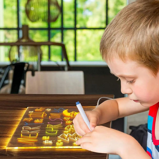 LED Light-Up Drawing Board for Kids – USB Reusable Writing & Art Tablet