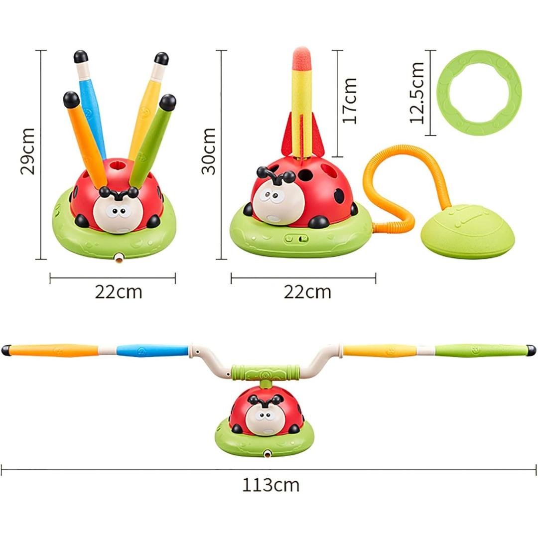 3-in-1 Kids Active Play Set – Jumping, Ring Toss & Rocket Launch Outdoor Game