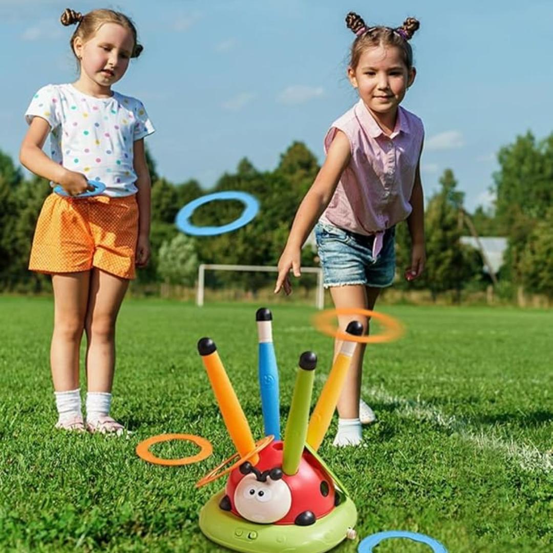 3-in-1 Kids Active Play Set – Jumping, Ring Toss & Rocket Launch Outdoor Game