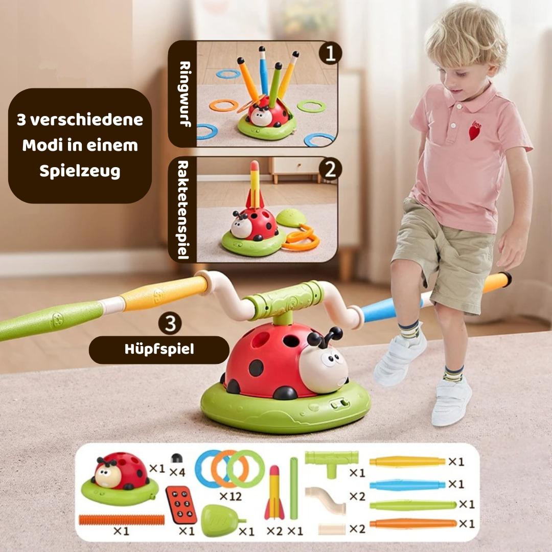 3-in-1 Kids Active Play Set – Jumping, Ring Toss & Rocket Launch Outdoor Game