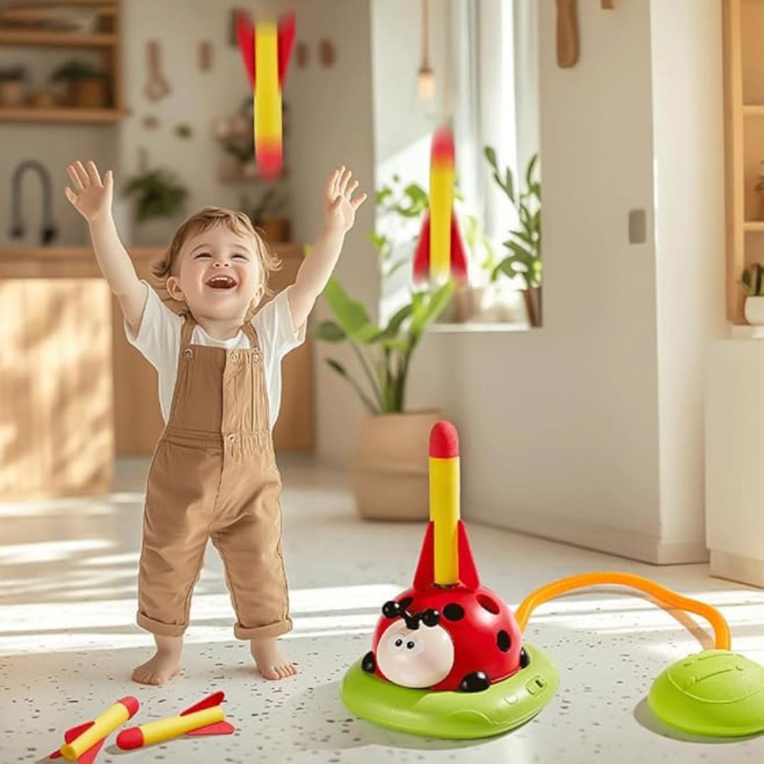 3-in-1 Kids Active Play Set – Jumping, Ring Toss & Rocket Launch Outdoor Game