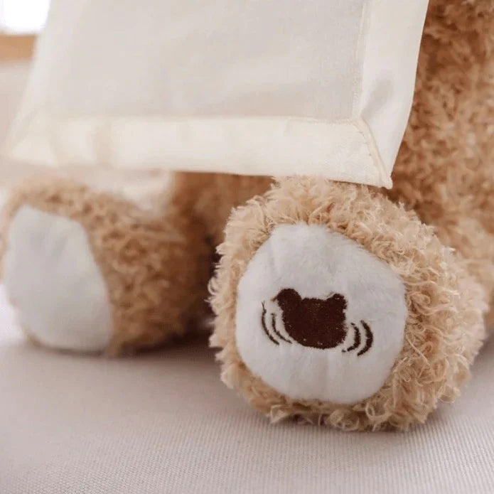 Peek-a-Boo Teddy Bear – Interactive Plush Toy with Voice & Blanket