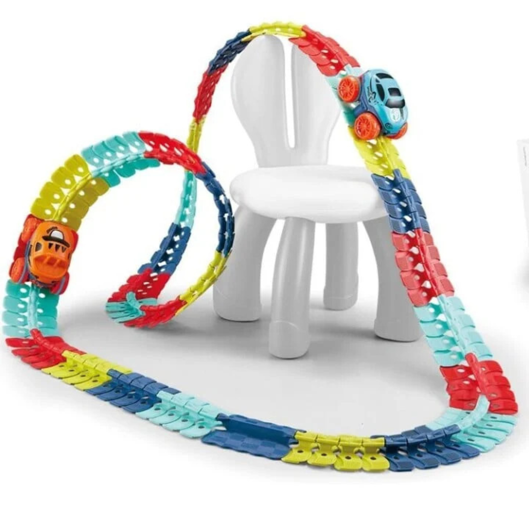 Flexible Anti-Gravity Race Track Set – Stunt Car Racing Toy with LED Lights