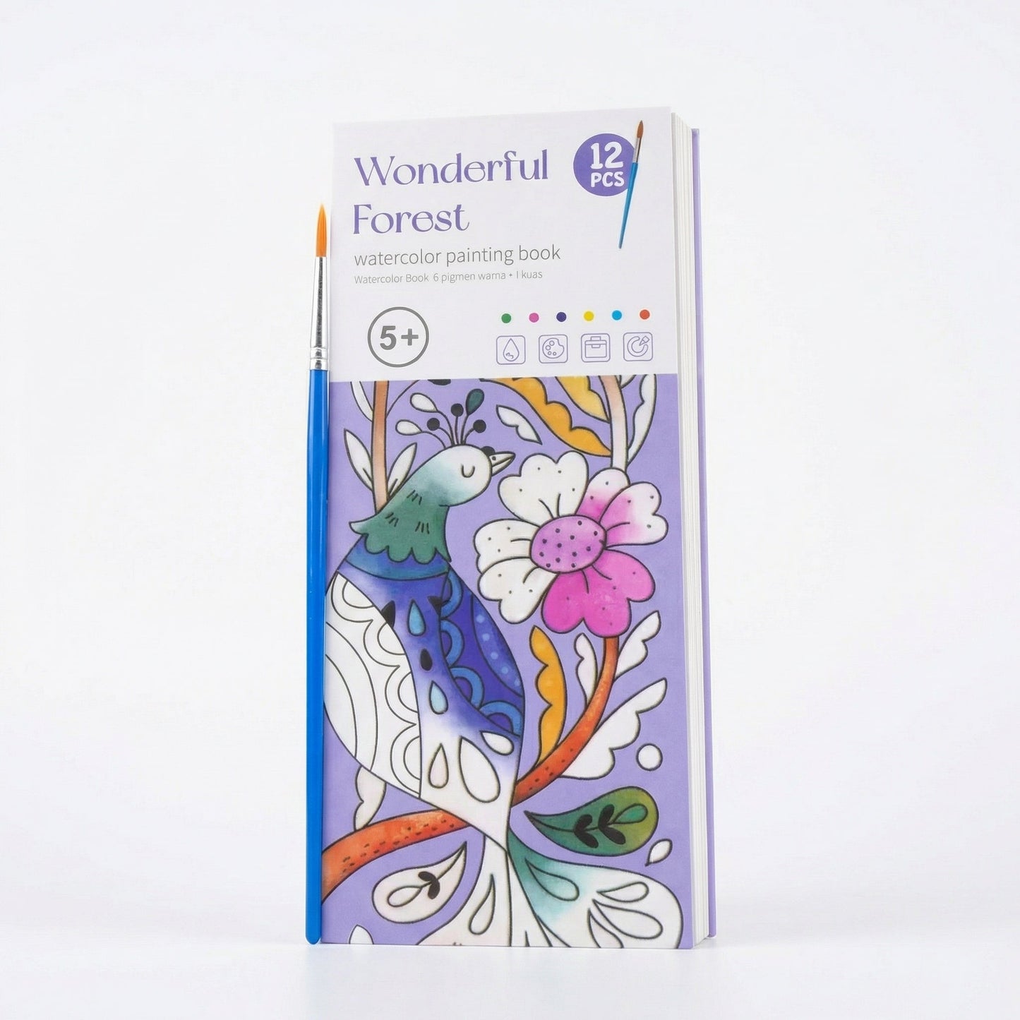Watercolor Painting Book with Built-In Paint – Creative Moments for You and Your Child
