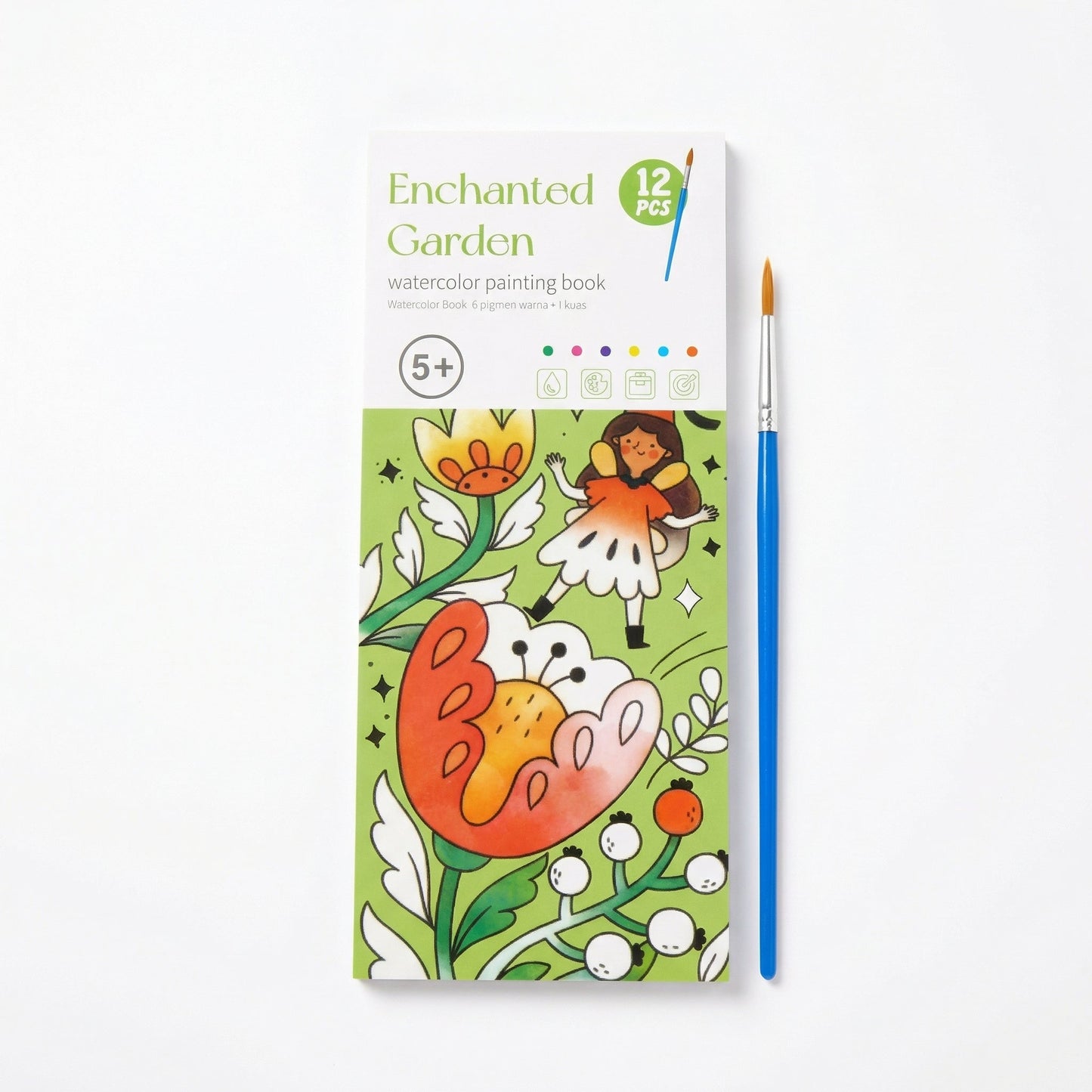 Watercolor Painting Book with Built-In Paint – Creative Moments for You and Your Child