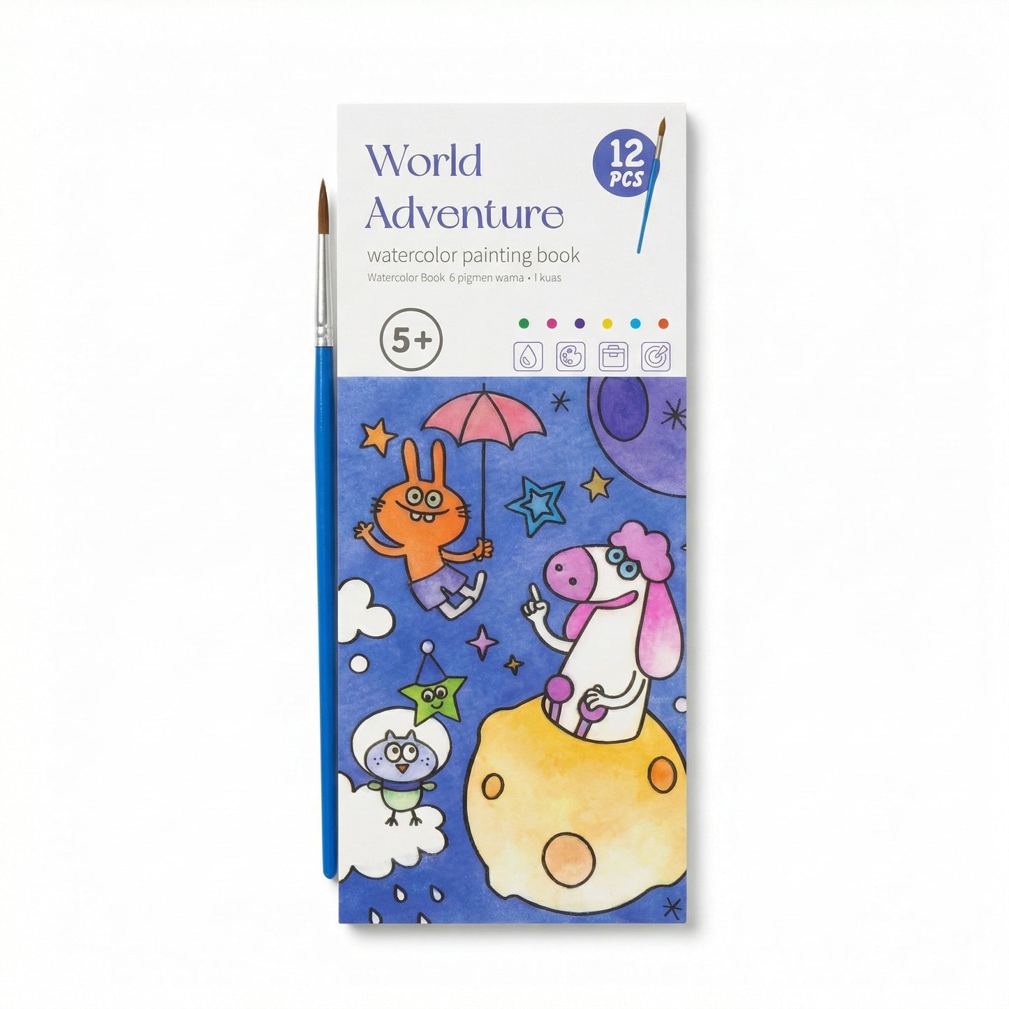 Watercolor Painting Book with Built-In Paint – Creative Moments for You and Your Child