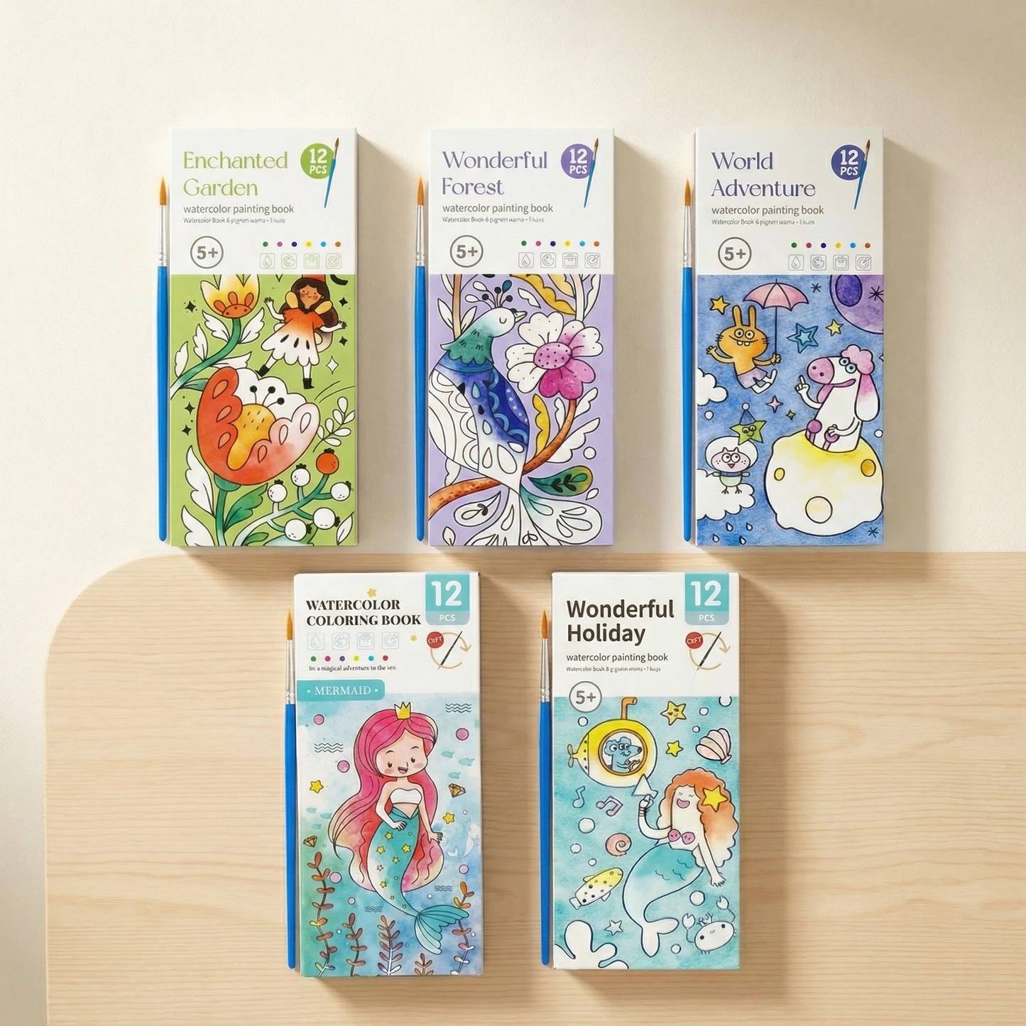 Watercolor Painting Book with Built-In Paint – Creative Moments for You and Your Child