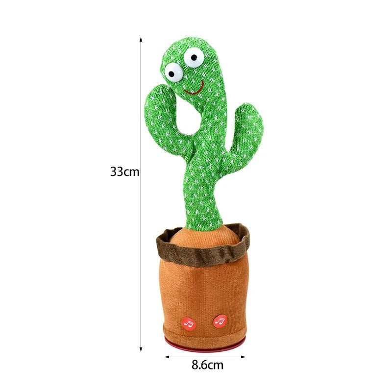 Talking Dancing Cactus Toy – Interactive Singing & Voice Repeating Plush with USB Recharge