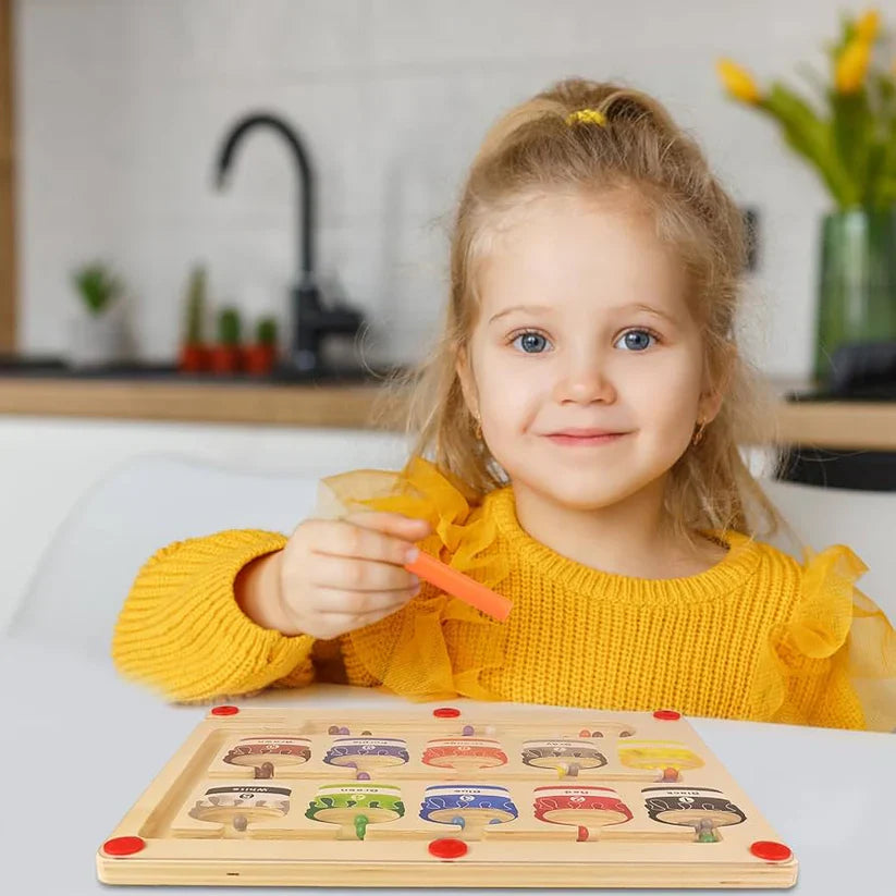 Montessori Magnetic Maze Board – Colour & Number Learning Motor Skills Toy